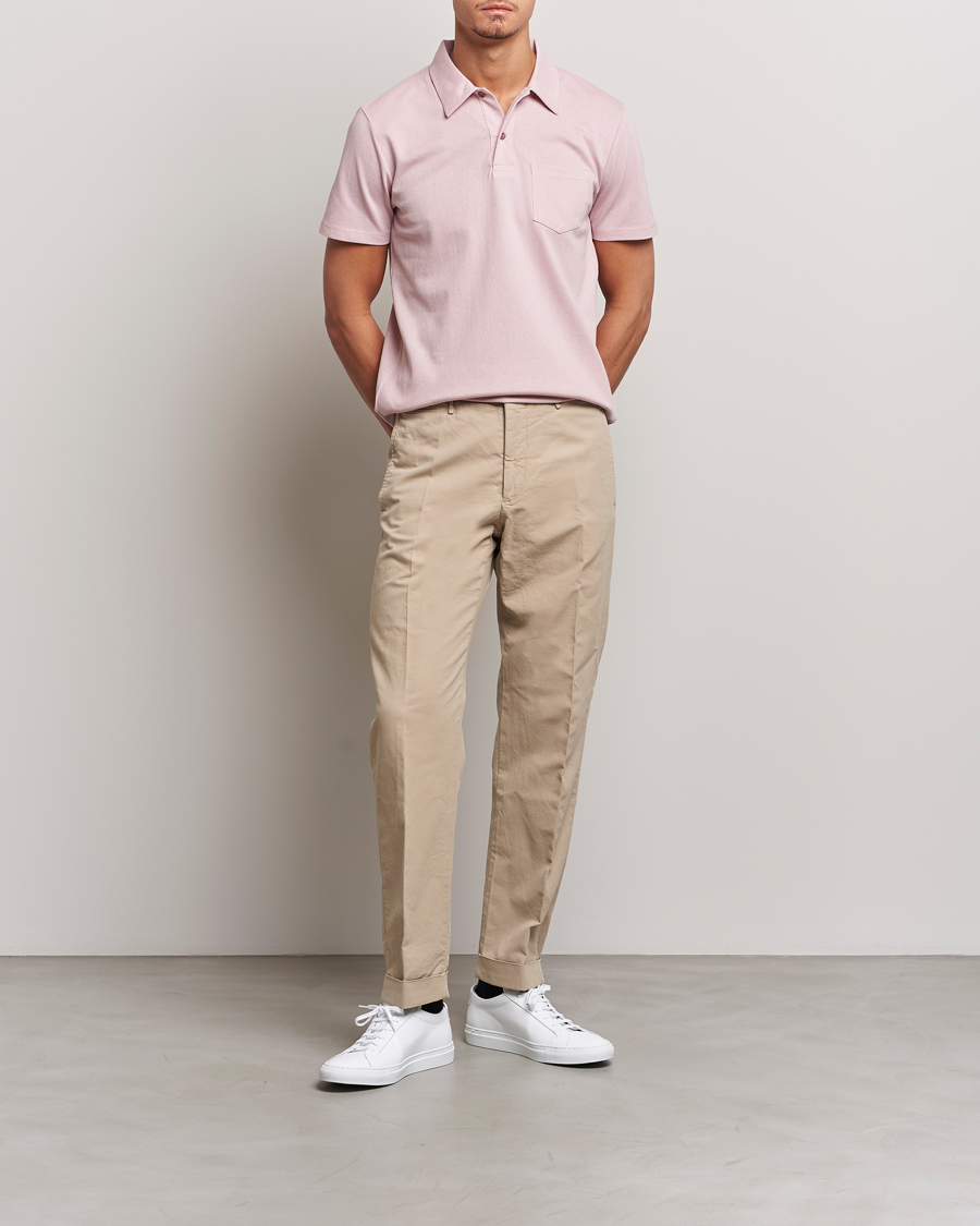 Herr | Pikéer | Sunspel | Riviera Polo Shirt Shell Pink