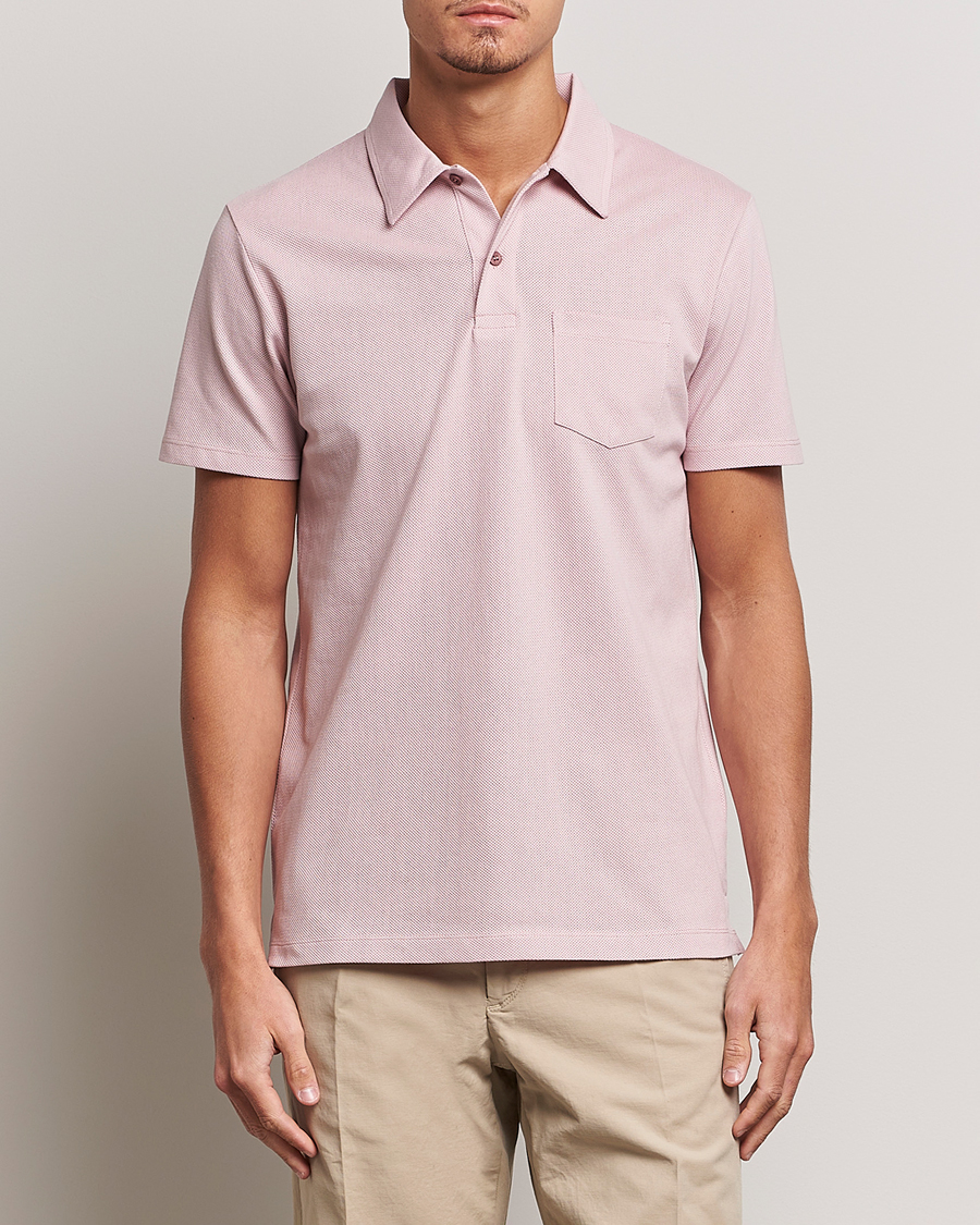 Herr | Pikéer | Sunspel | Riviera Polo Shirt Shell Pink