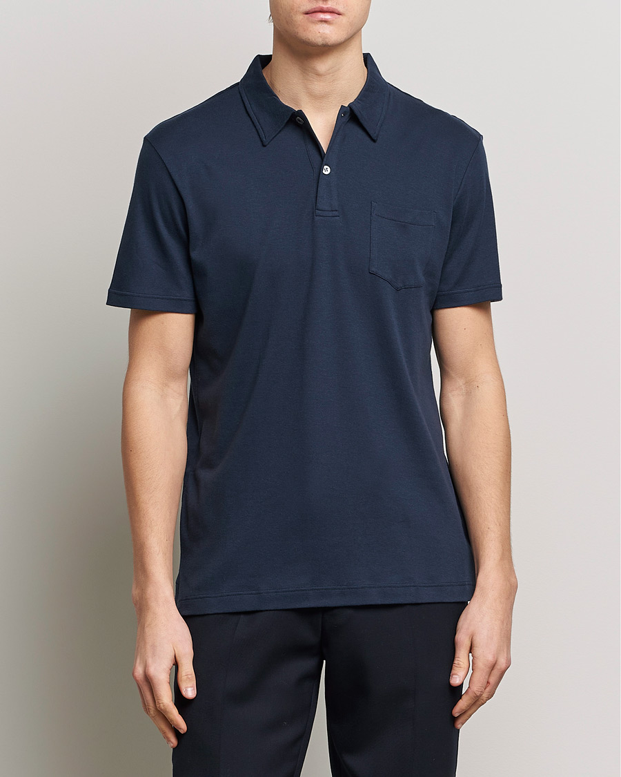 Herr |  | Sunspel | Sea Island Jersey Riviera Polo Navy