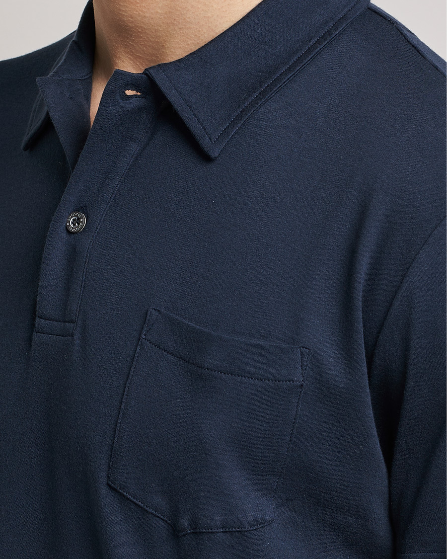 Herr | Pikéer | Sunspel | Sea Island Jersey Riviera Polo Navy