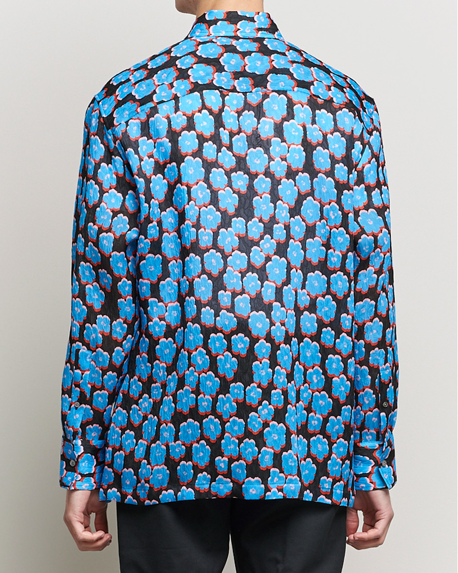 Herr | Skjortor | Lanvin | Printed Flower Shirt Black/Blue