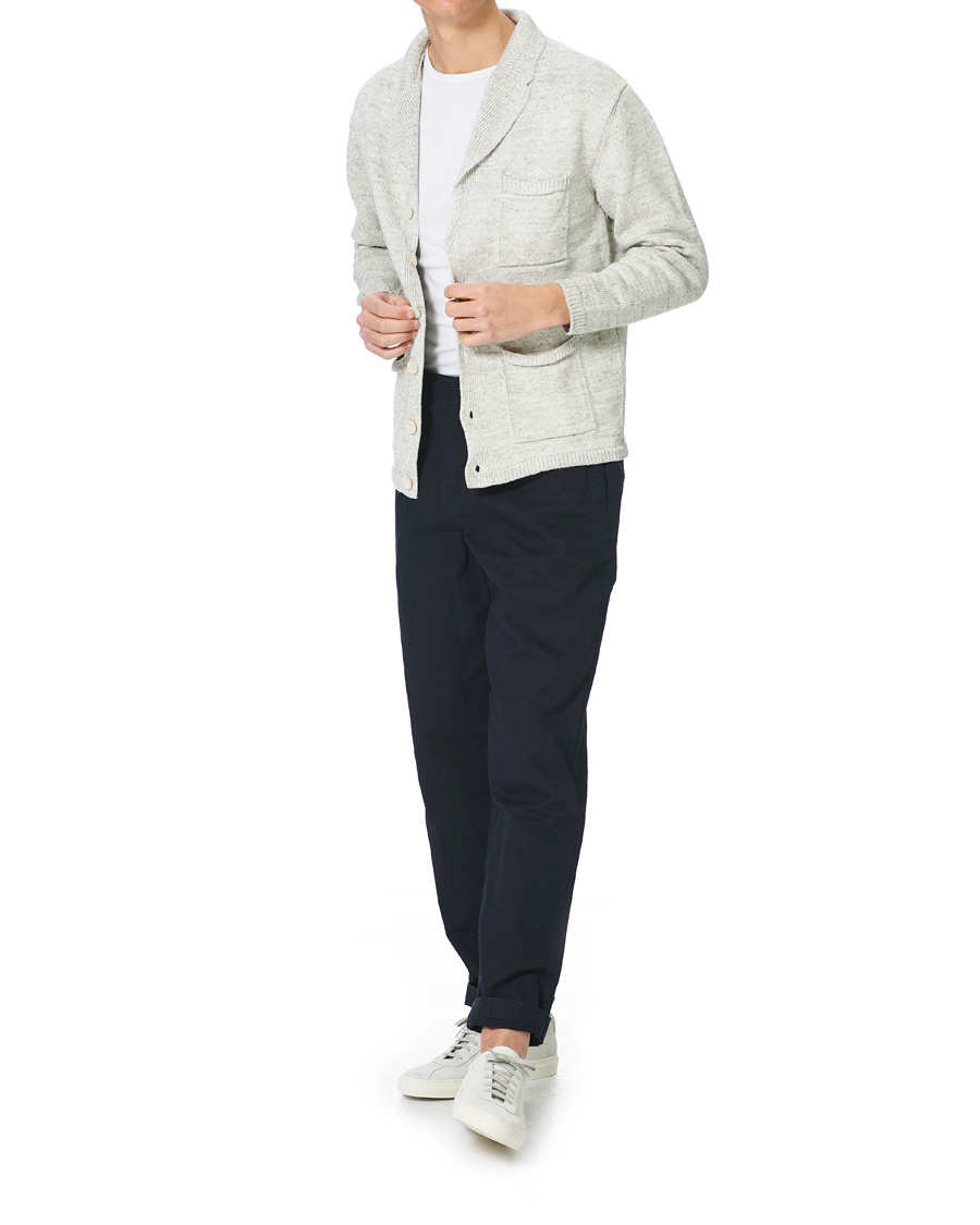 Herr | Tröjor | Inis Meáin | Washed Linen Pub Jacket Papyrus
