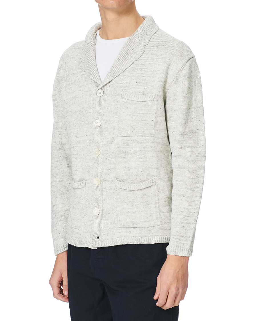 Herr | Tröjor | Inis Meáin | Washed Linen Pub Jacket Papyrus