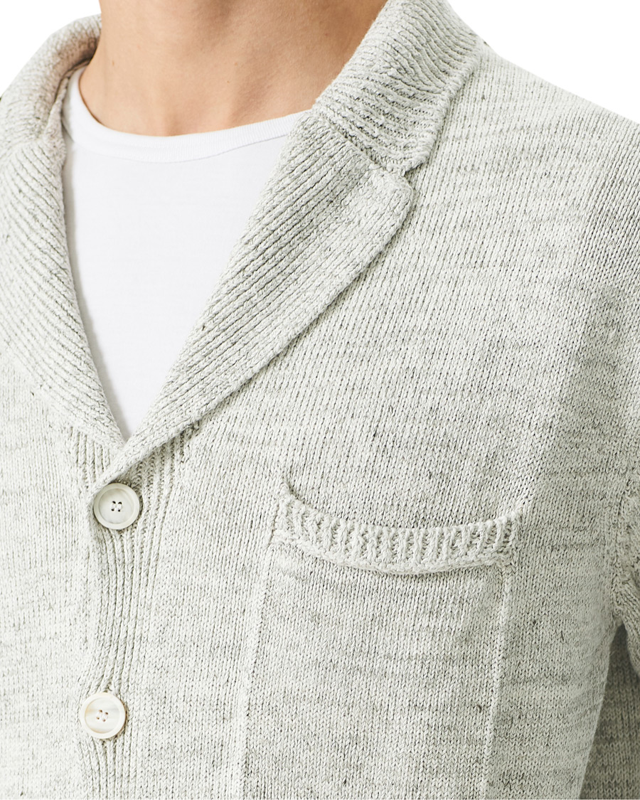 Herr | Tröjor | Inis Meáin | Washed Linen Pub Jacket Papyrus