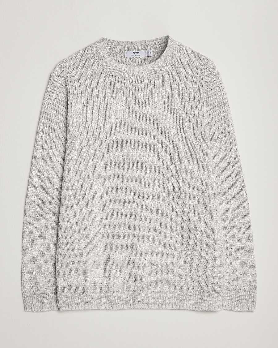 Herr | Tröjor | Inis Meáin | Moss Stiched Linen Crew Neck Cream