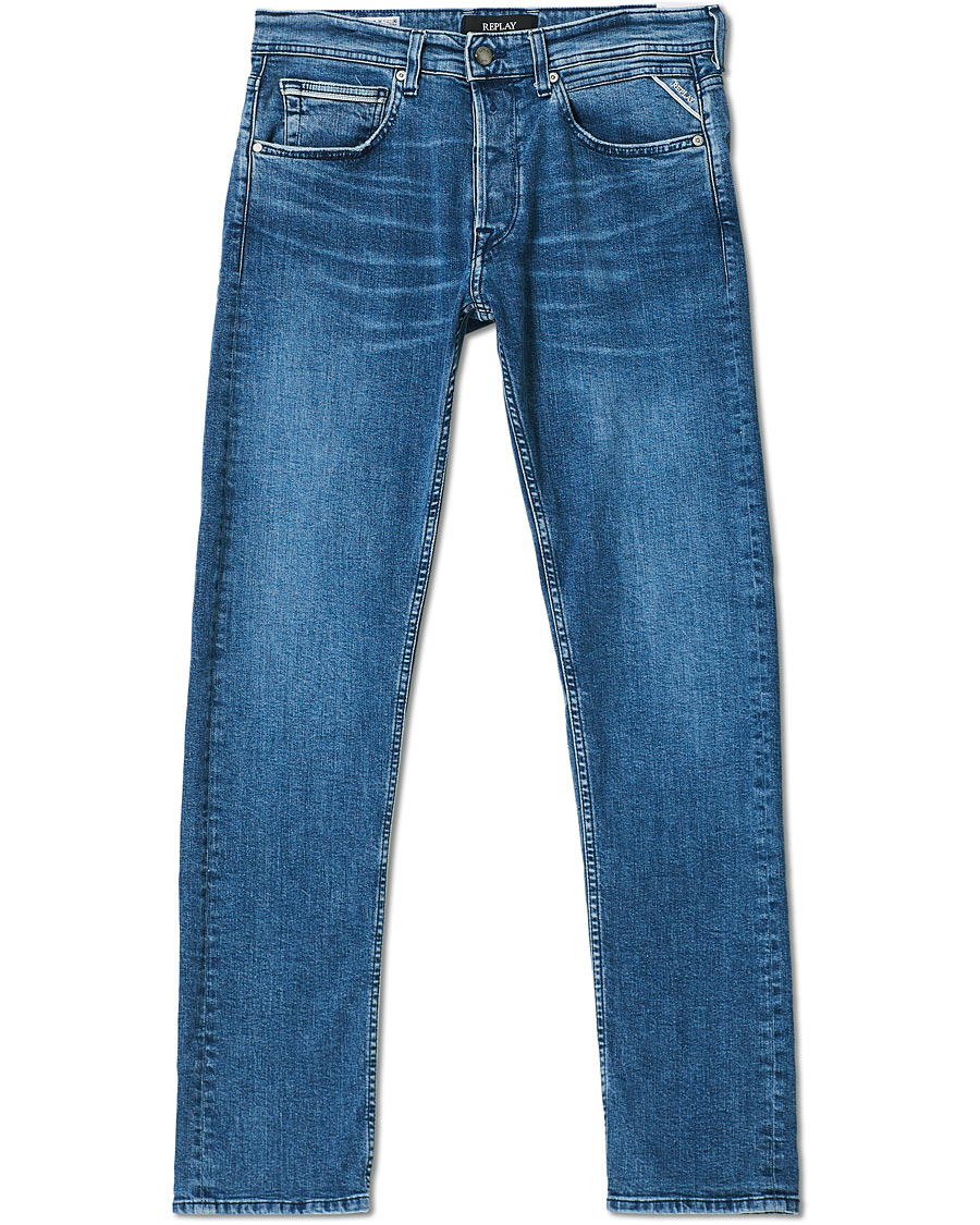 Herr | Jeans | Replay | Grover Straight Fit Clouds Jeans Medium Blue