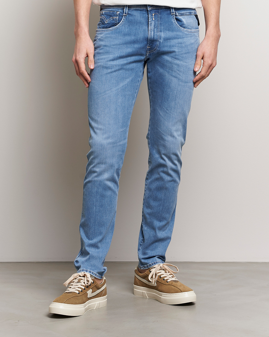 Herr | Blå jeans | Replay | Anbass Hyperflex Re-Used Jeans Light Blue