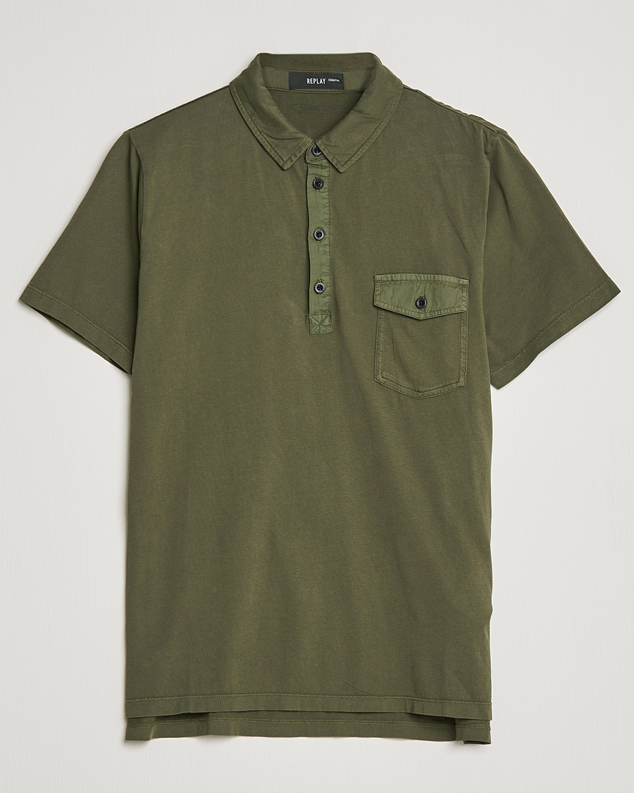 Herr | Pikéer | Replay | Organic Cotton Jersey Polo Army Green