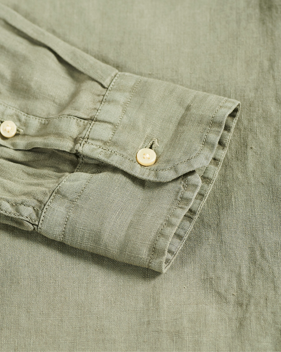 Herr | Skjortor | Replay | Pocket Linen Shirt Sage Green