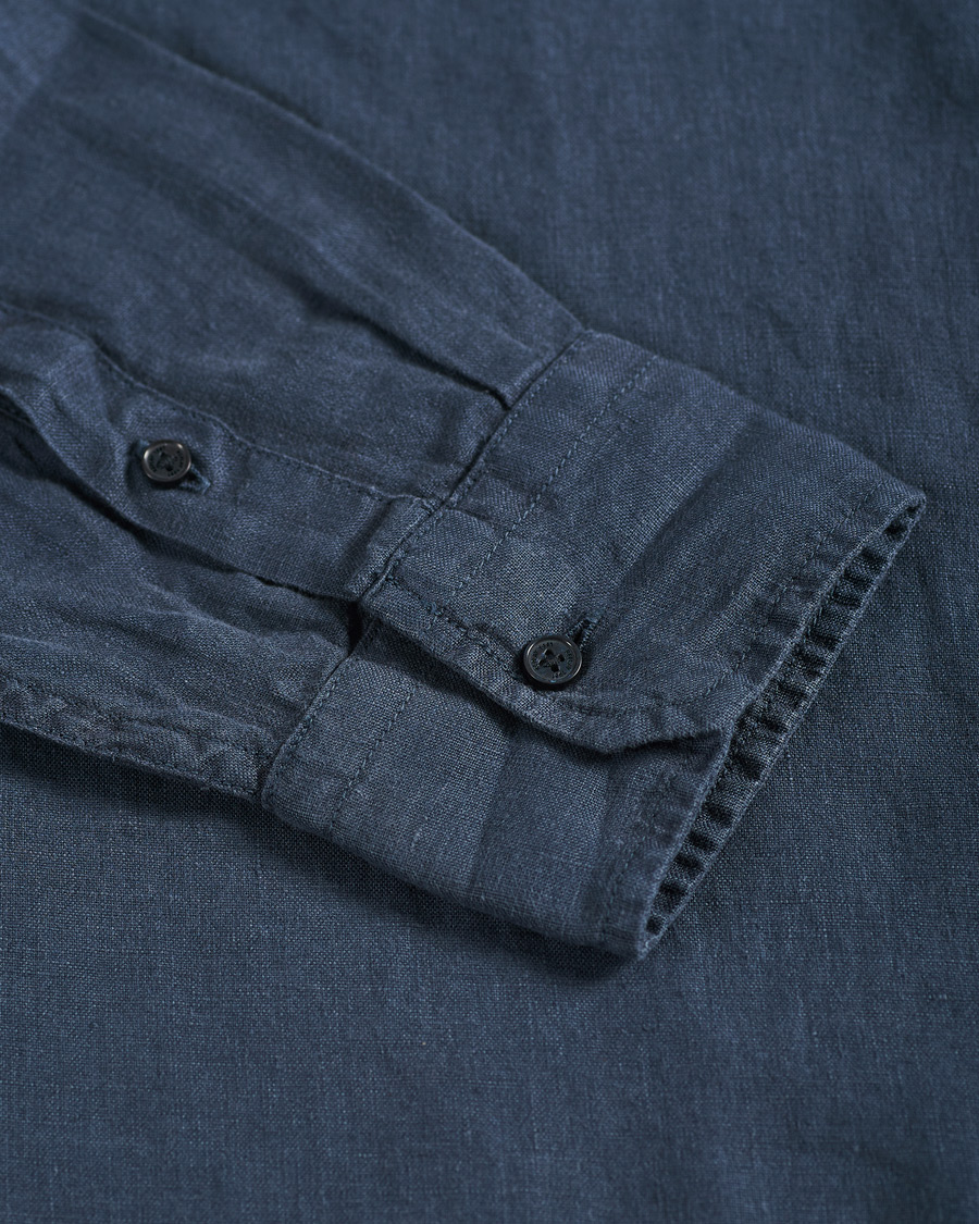 Herr | Skjortor | Replay | Pocket Linen Shirt Deep Blue