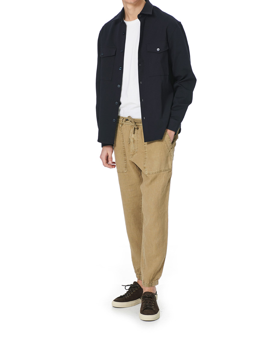 Herr | Byxor | Replay | Linen Drawstring Pants Khaki