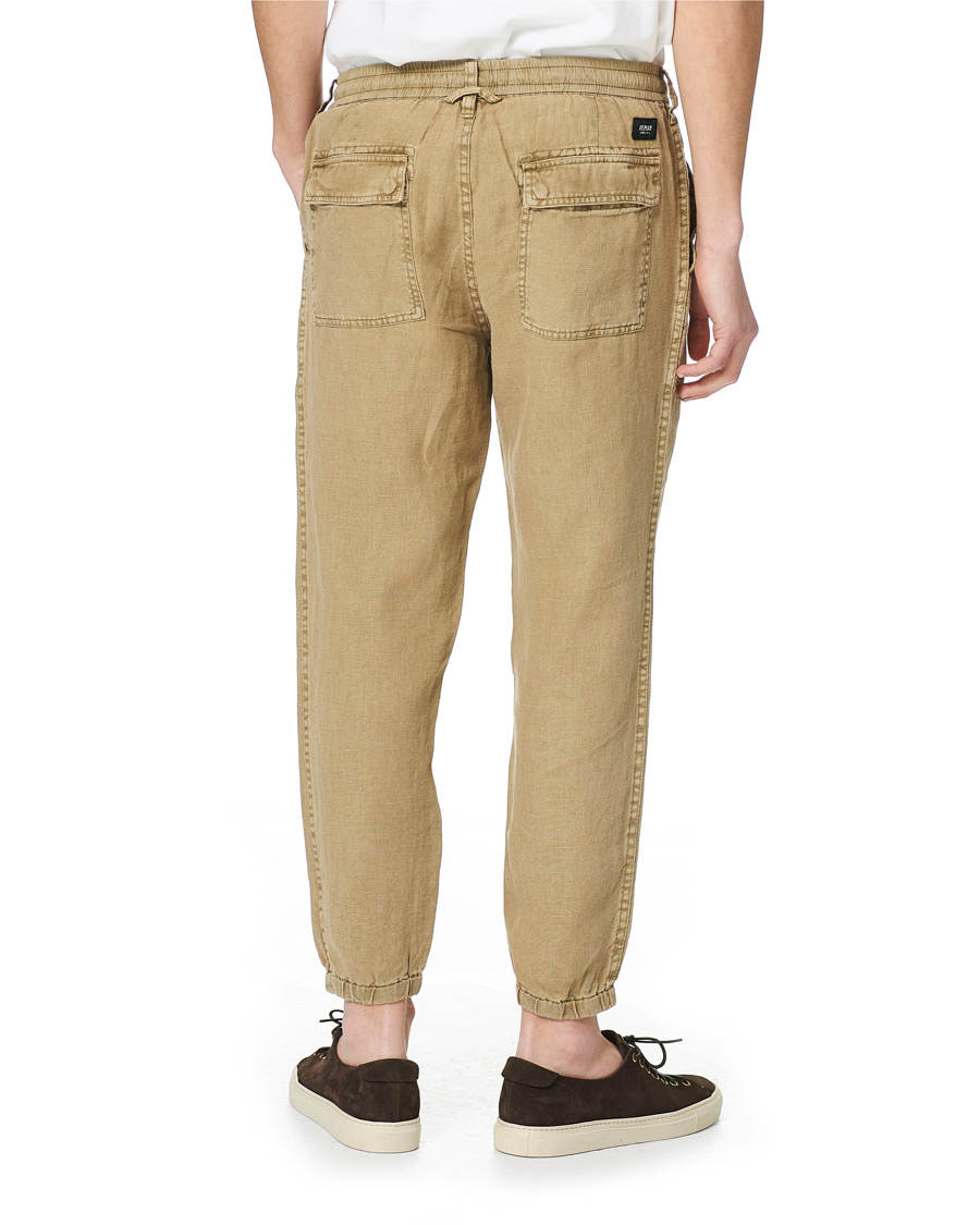 Herr | Byxor | Replay | Linen Drawstring Pants Khaki