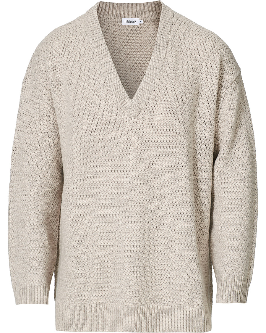 Herr | Tröjor | Filippa K | Ash Sweater Beige Melange