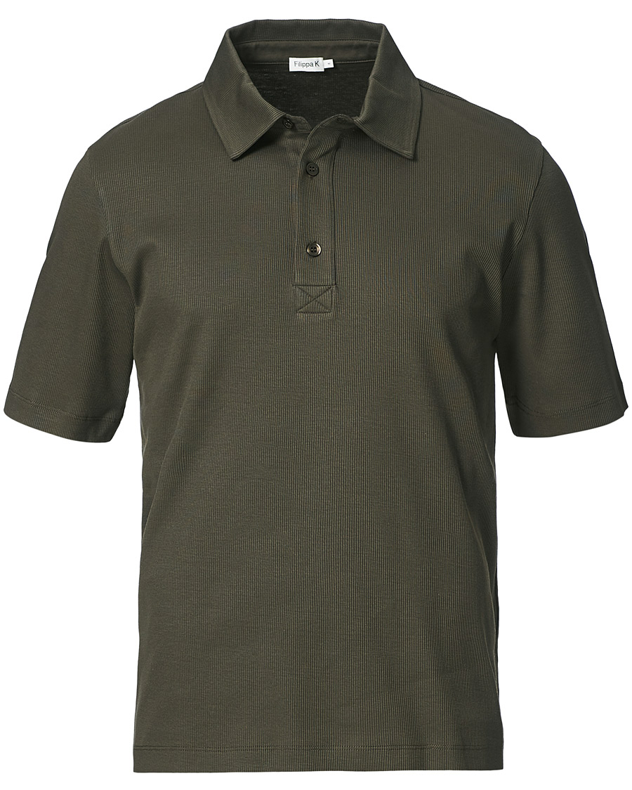 Herr | Pikéer | Filippa K | Rib Polo Tee Fadded Moss Green