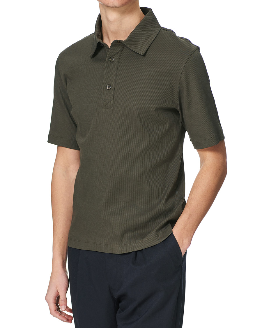 Herr | Pikéer | Filippa K | Rib Polo Tee Fadded Moss Green