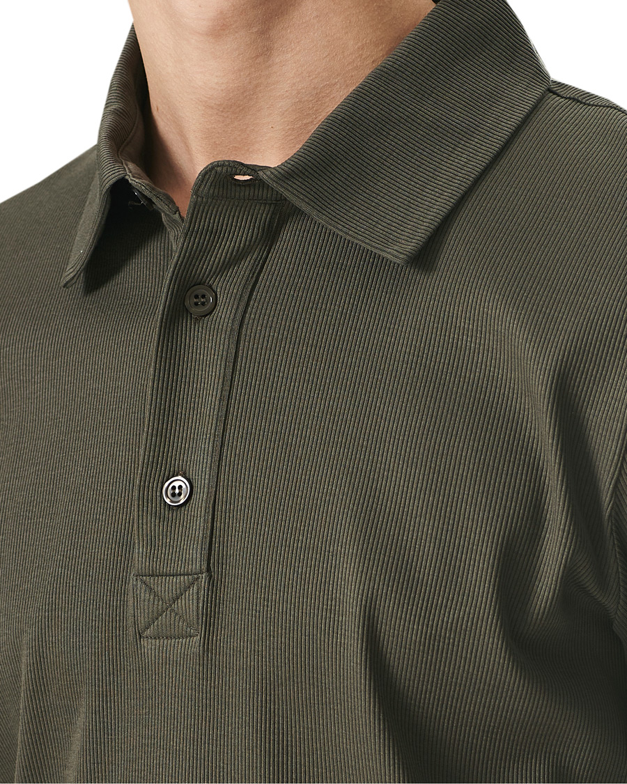 Herr | Pikéer | Filippa K | Rib Polo Tee Fadded Moss Green