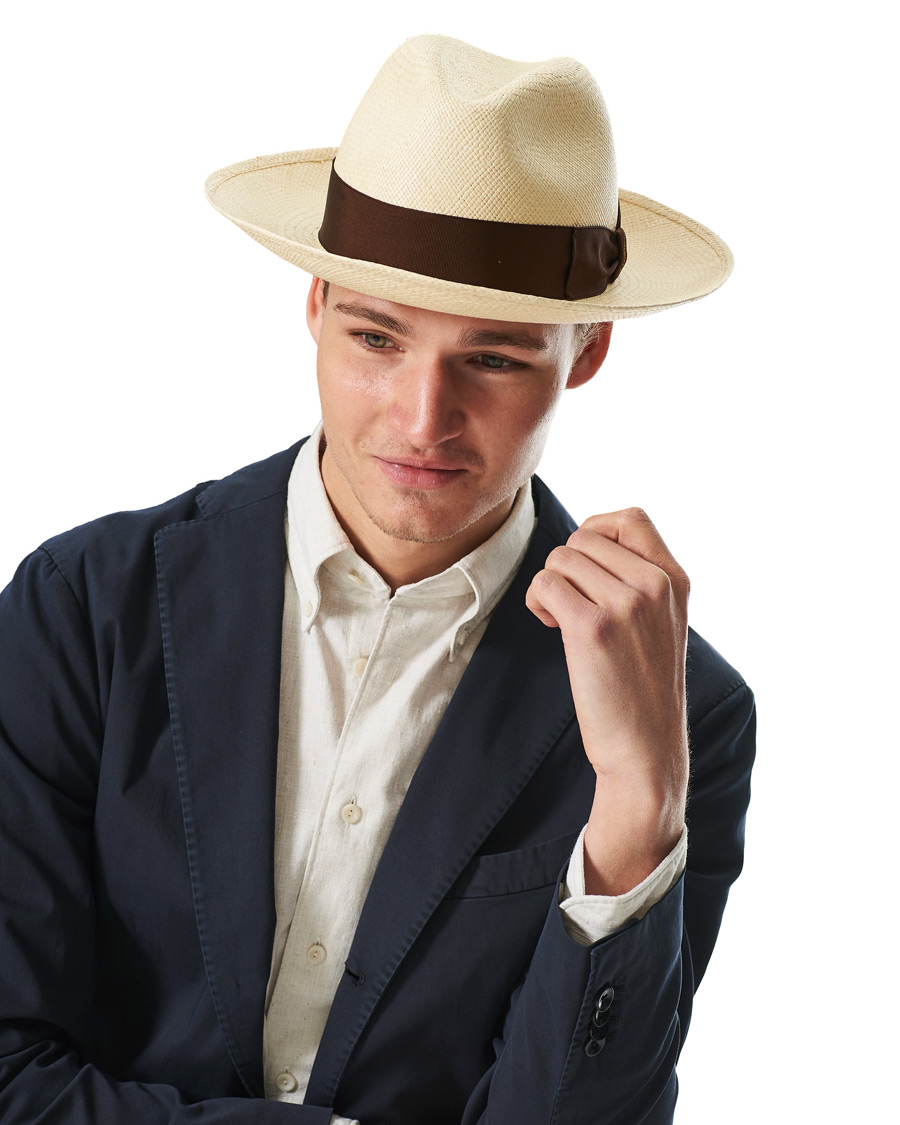 Herr | Borsalino Panama Quito With Large Brim Brown | Borsalino | Panama Quito With Large Brim Brown
