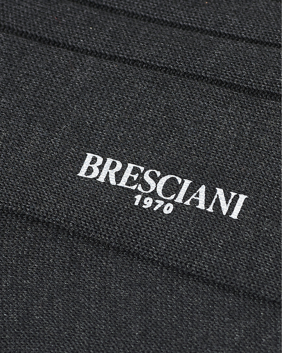 Herr | Underkläder | Bresciani | Wide Ribbed Cotton Socks Charcoal