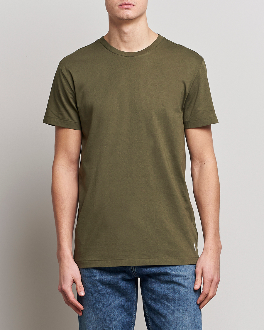 Herr | Mid Season Sale | Polo Ralph Lauren | 3-Pack Crew Neck T-Shirt Olive/Green/Dark Green