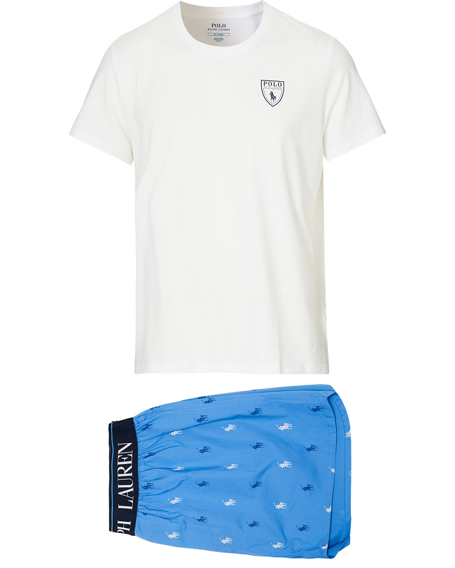 Herr | Pyjamas & Morgonrockar | Polo Ralph Lauren | Short Sleeve Pyjama Set White/Blue