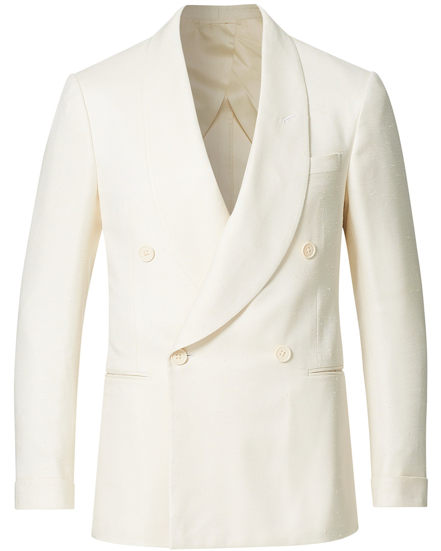 Herr | Kavajer | Ralph Lauren Purple Label | Double Breasted Mulberry Silk Blazer Cream