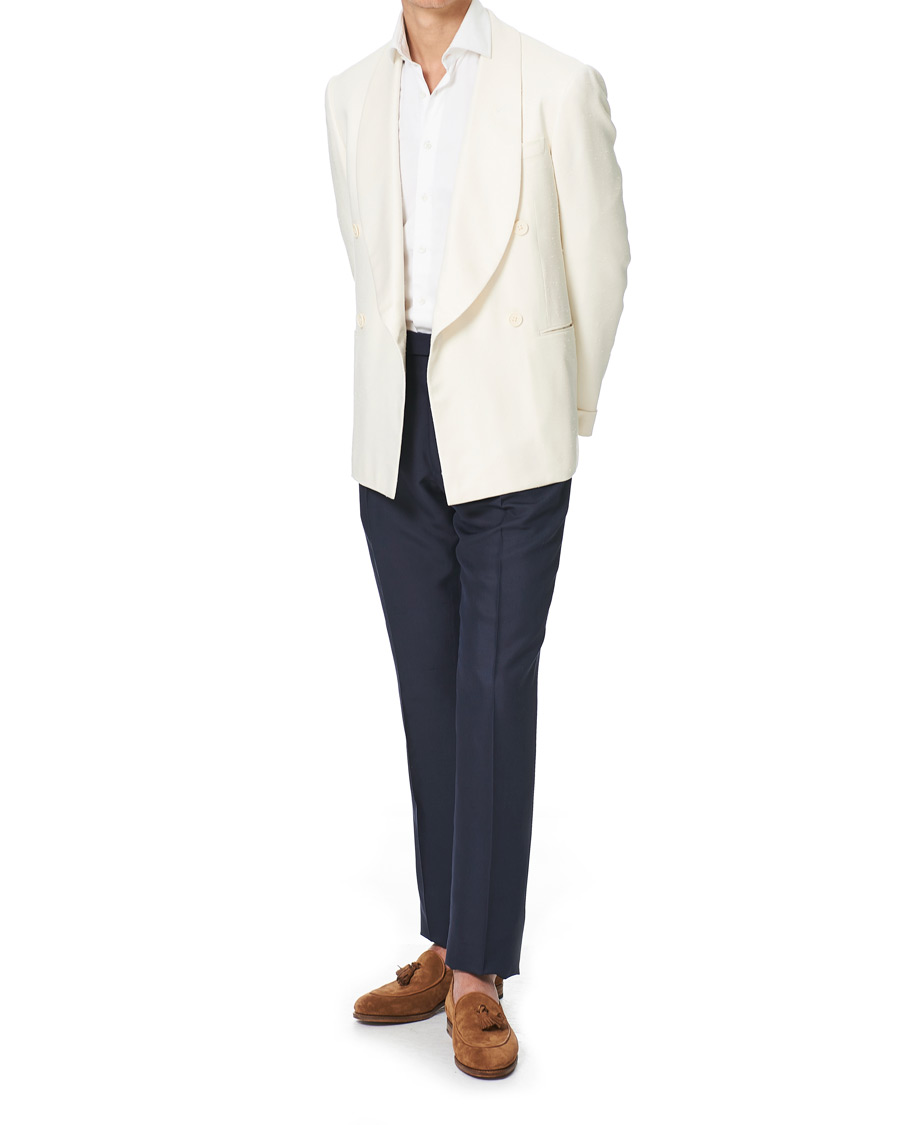 Herr | Byxor | Ralph Lauren Purple Label | Shantung Silk Trousers Navy