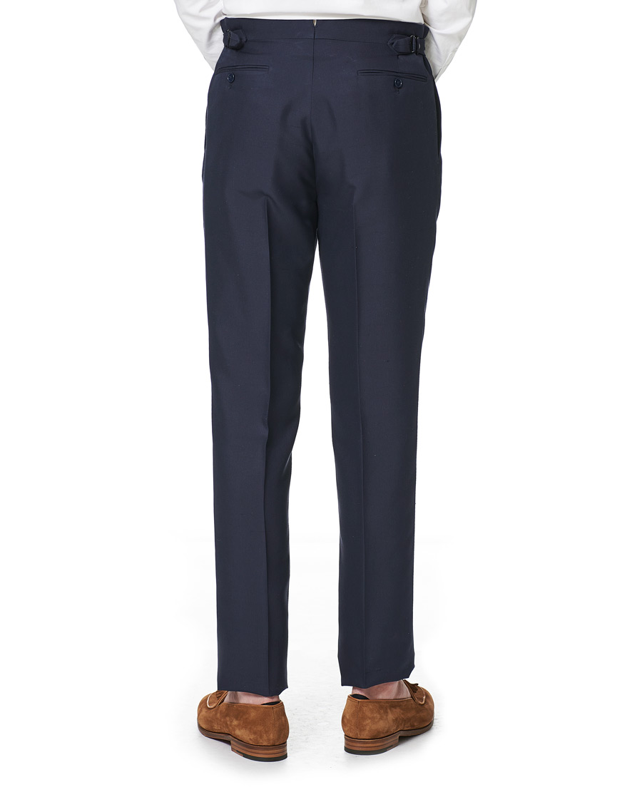 Herr | Byxor | Ralph Lauren Purple Label | Shantung Silk Trousers Navy