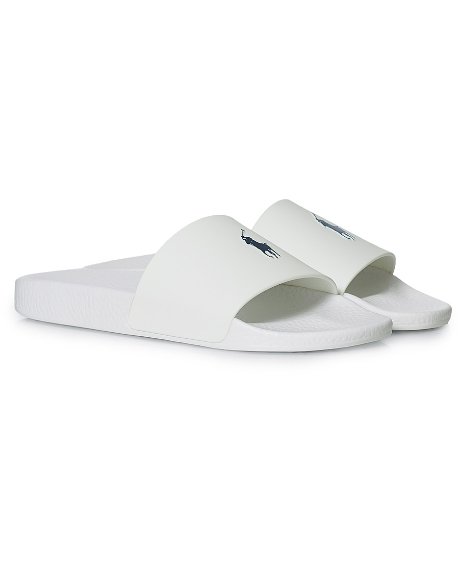 Herr | Polo Ralph Lauren Logo Slides White | Polo Ralph Lauren | Logo Slides White