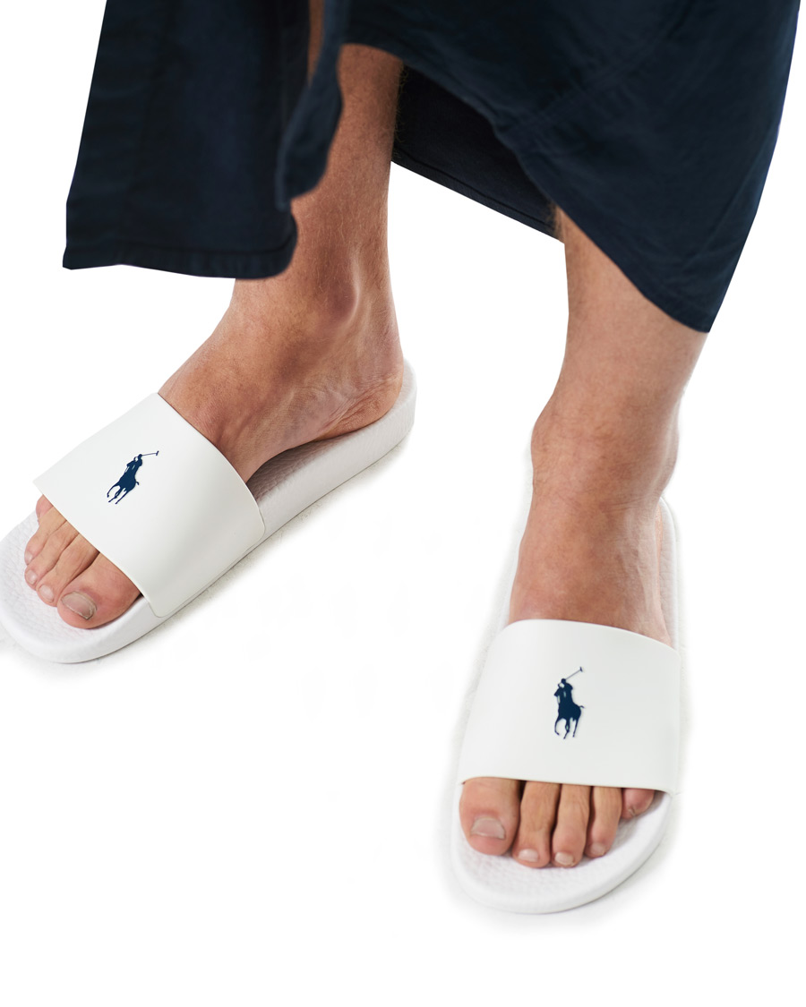 Herr | Polo Ralph Lauren Logo Slides White | Polo Ralph Lauren | Logo Slides White