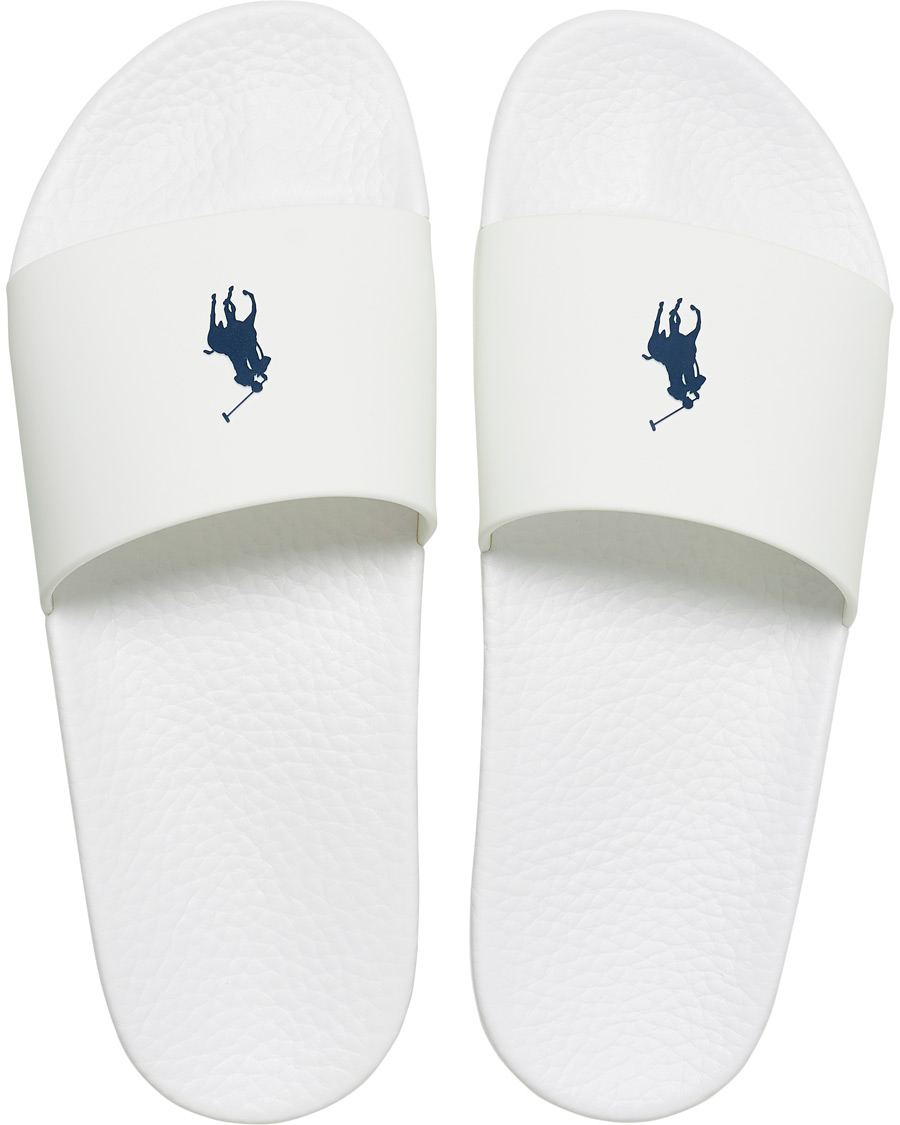 Herr | Polo Ralph Lauren Logo Slides White | Polo Ralph Lauren | Logo Slides White
