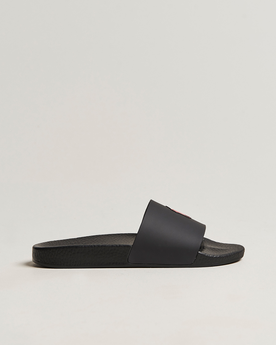 Herr | Polo Ralph Lauren Logo Slides Black | Polo Ralph Lauren | Logo Slides Black