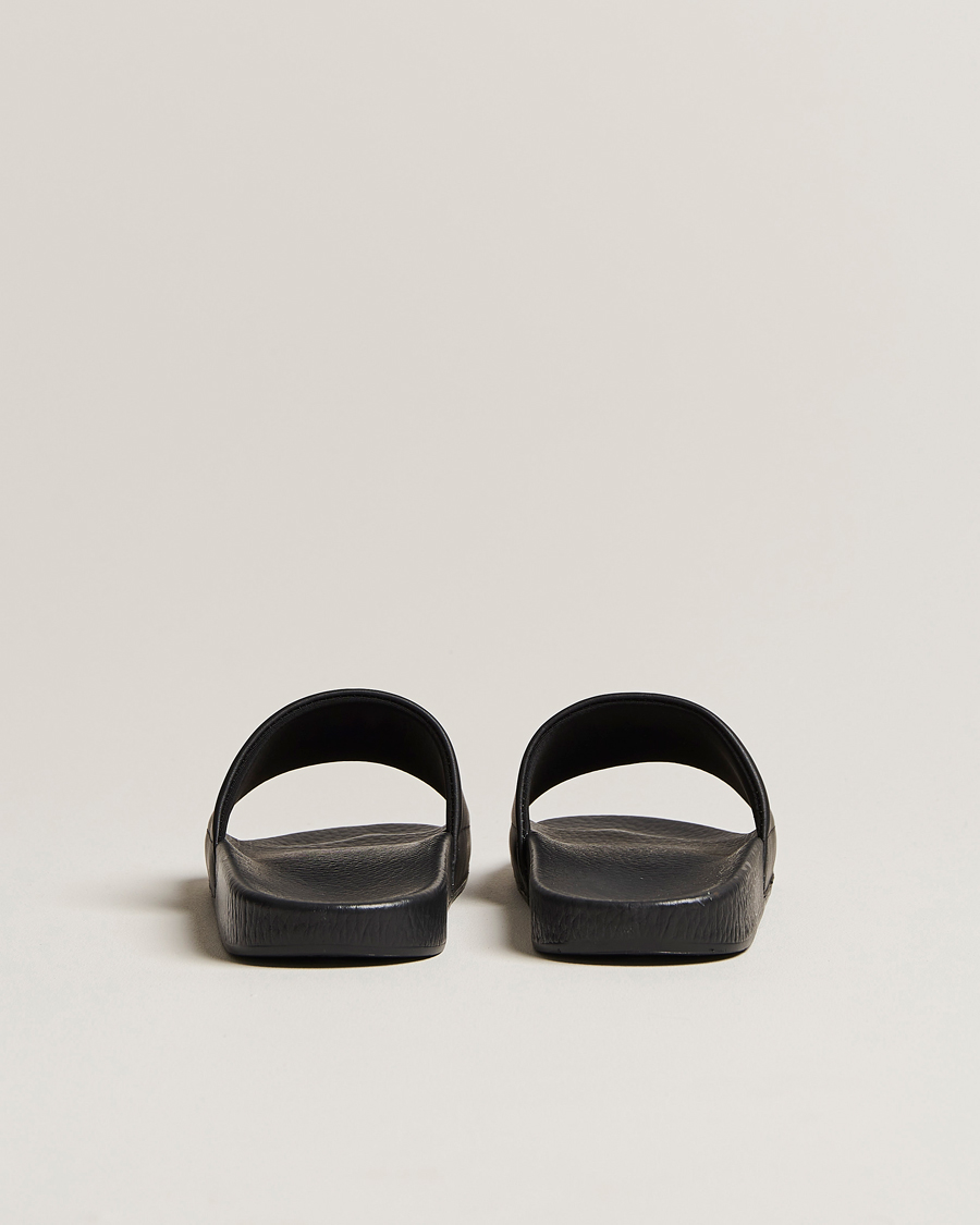 Herr | Polo Ralph Lauren Leather Logo Slides Black | Polo Ralph Lauren | Leather Logo Slides Black