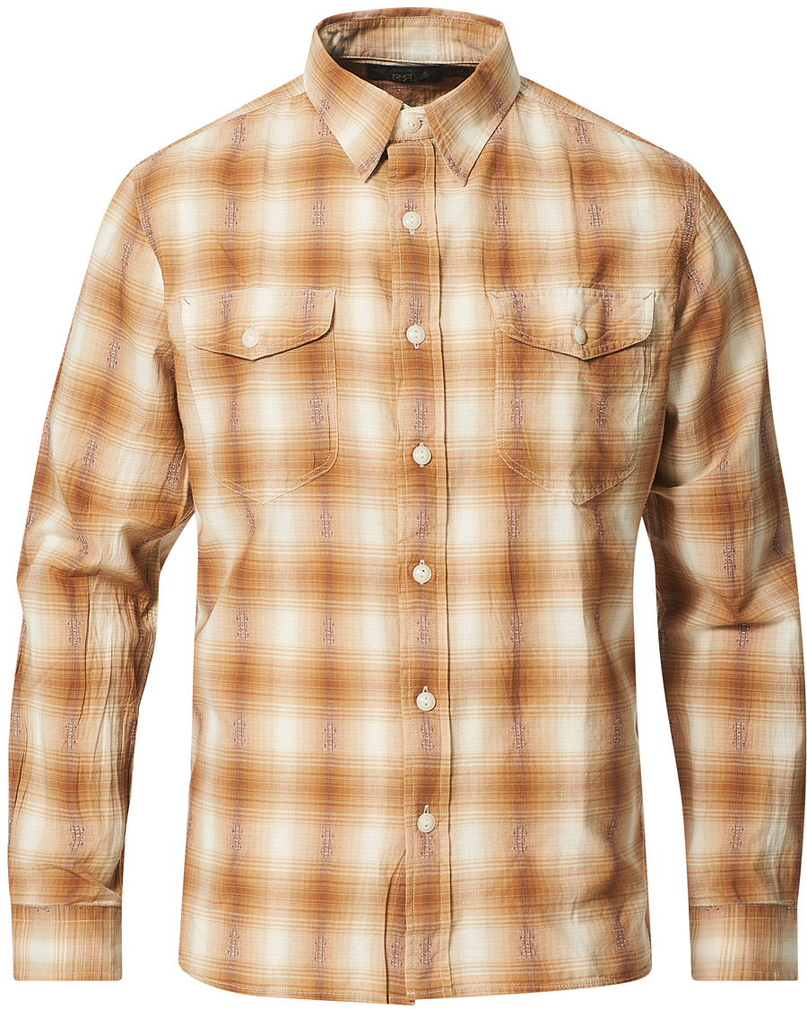 Herr | Skjortor | RRL | Lee Checked Overshirt Tan/Cream
