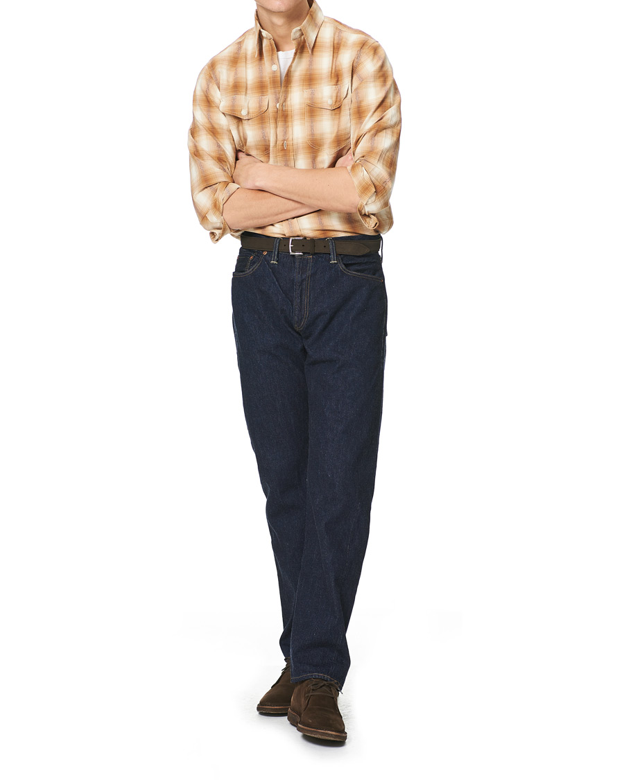 Herr | Skjortor | RRL | Lee Checked Overshirt Tan/Cream