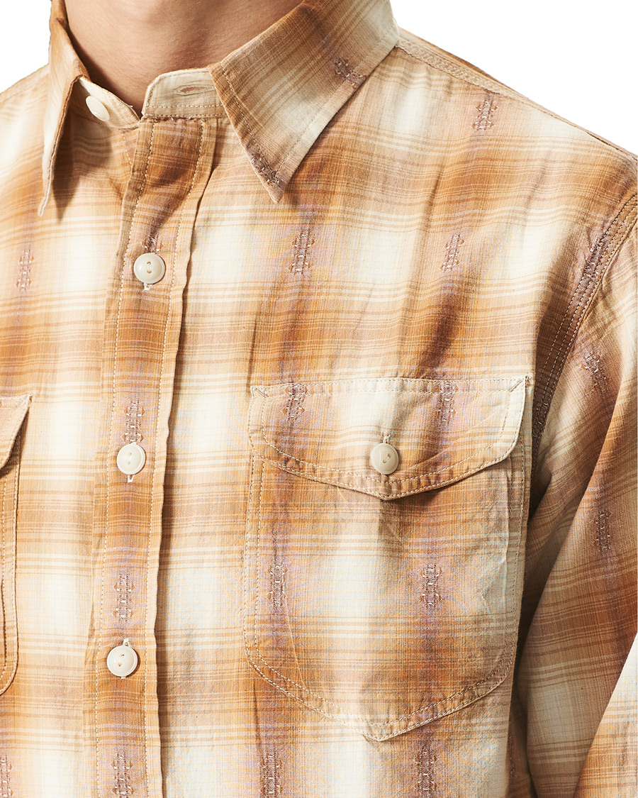 Herr | Skjortor | RRL | Lee Checked Overshirt Tan/Cream