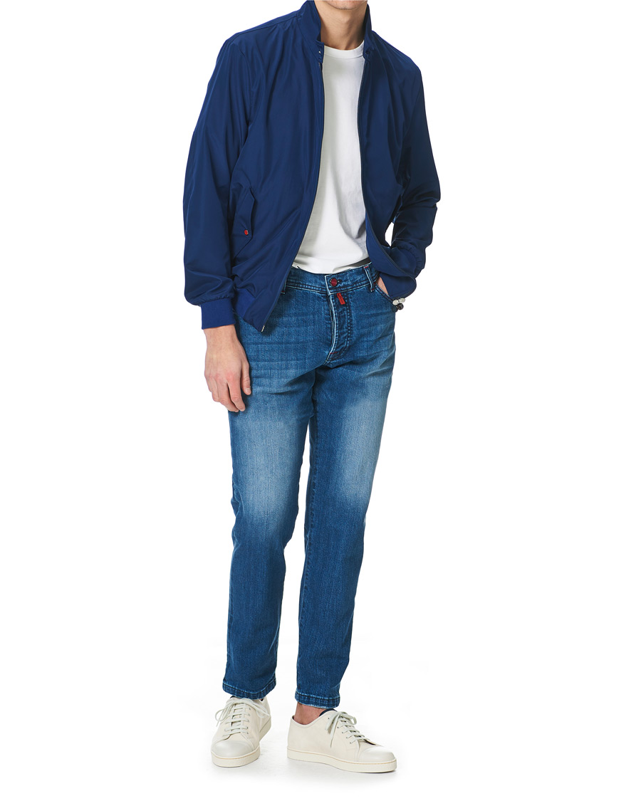 Herr | Jackor | Kiton | Unlined Nylon Harrington Navy 48