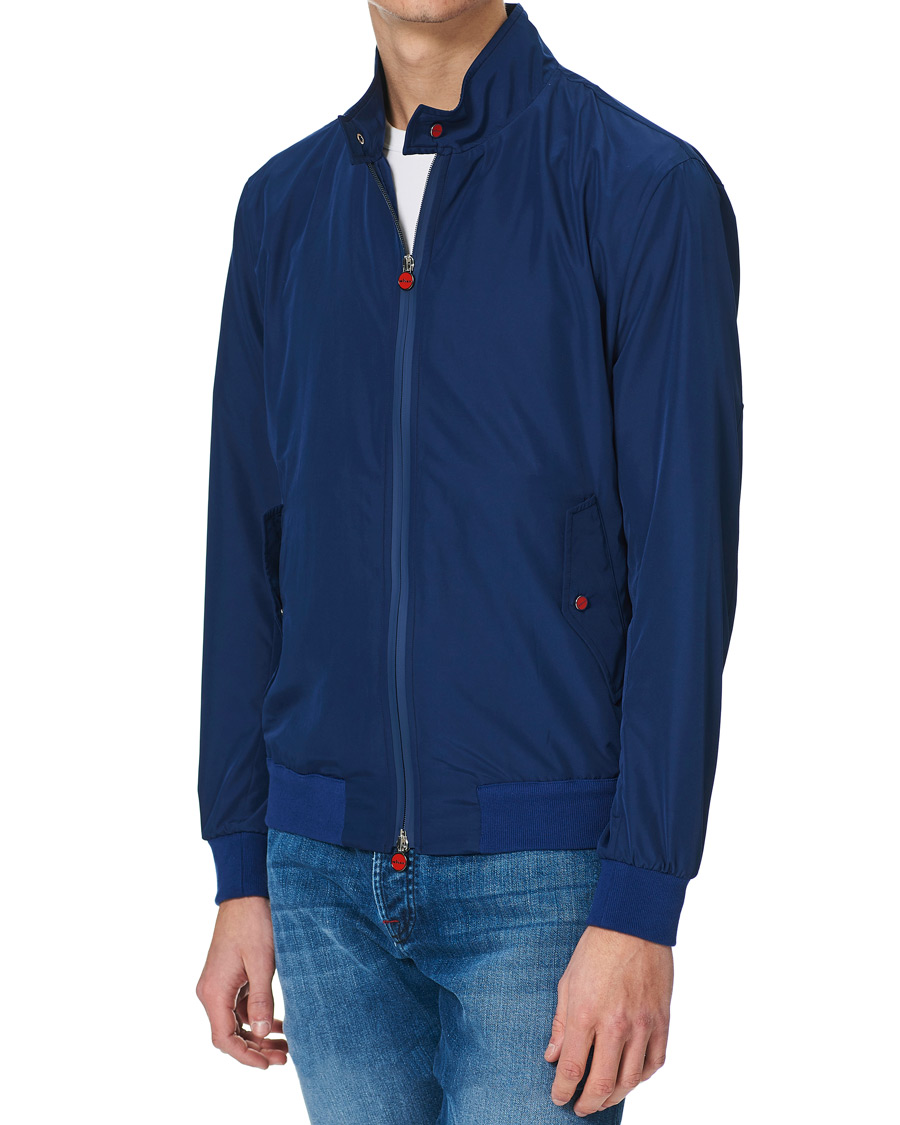 Herr | Jackor | Kiton | Unlined Nylon Harrington Navy 48