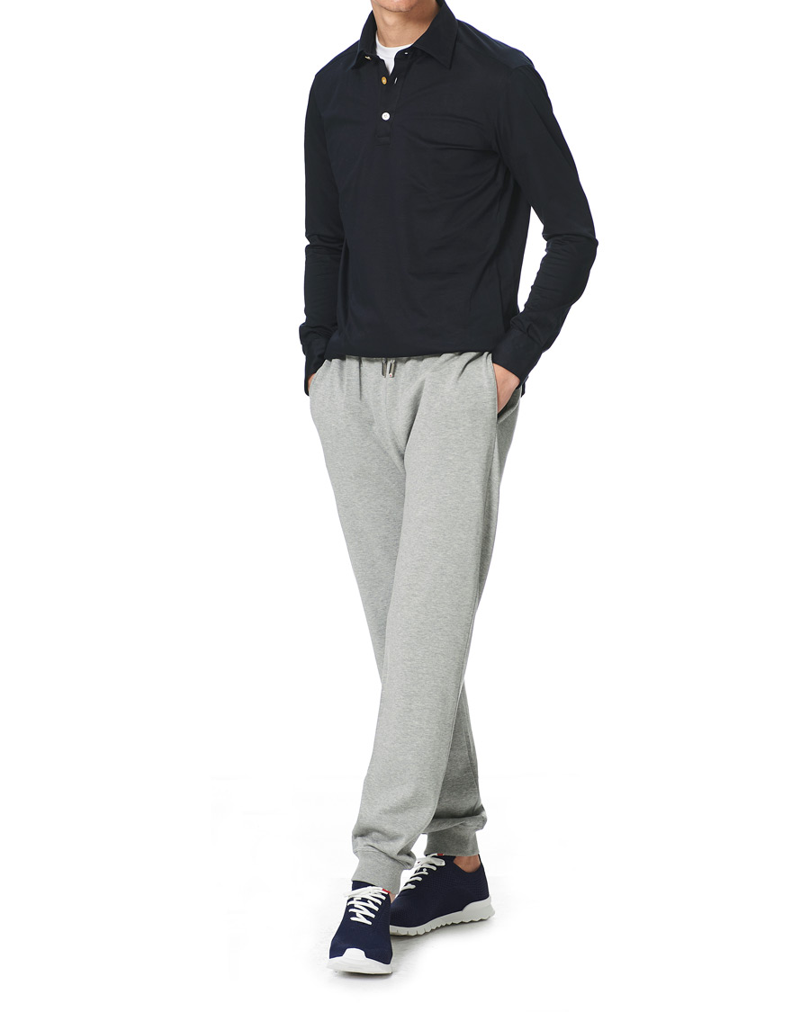 Herr | Byxor | Kiton | Soft Cotton Joggers Light Grey