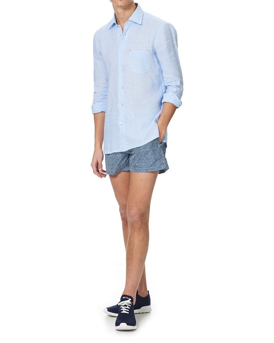 Herr | Badbyxor | Kiton | Nylon Swim Trunks White/Navy