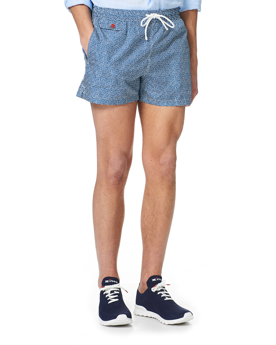 Herr | Badbyxor | Kiton | Nylon Swim Trunks White/Navy