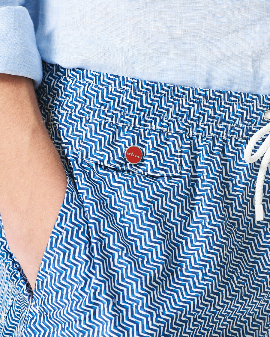 Herr | Badbyxor | Kiton | Nylon Swim Trunks White/Navy