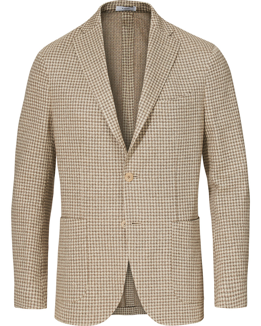 Herr | Kavajer | Boglioli | K Jacket Jersey Vichy Blazer Beige