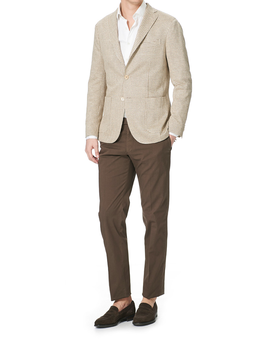 Herr | Kavajer | Boglioli | K Jacket Jersey Vichy Blazer Beige