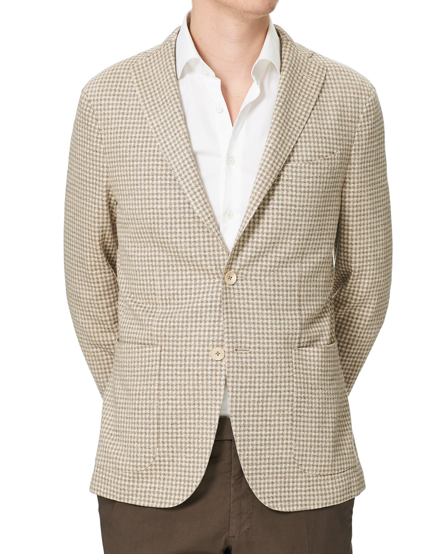 Herr | Kavajer | Boglioli | K Jacket Jersey Vichy Blazer Beige