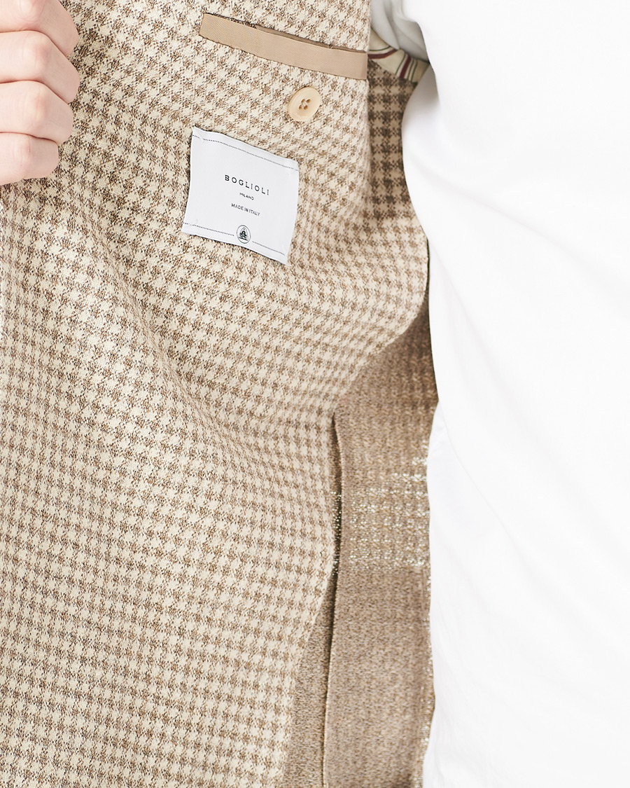 Herr | Kavajer | Boglioli | K Jacket Jersey Vichy Blazer Beige