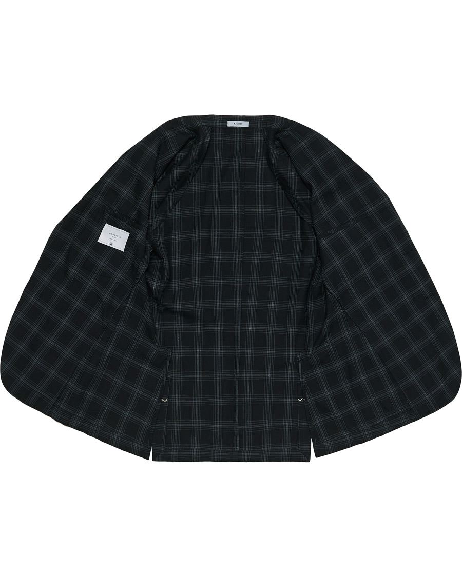 Herr | Kavajer | Boglioli | K Jacket Wool/Linen Overcheck Blazer Navy