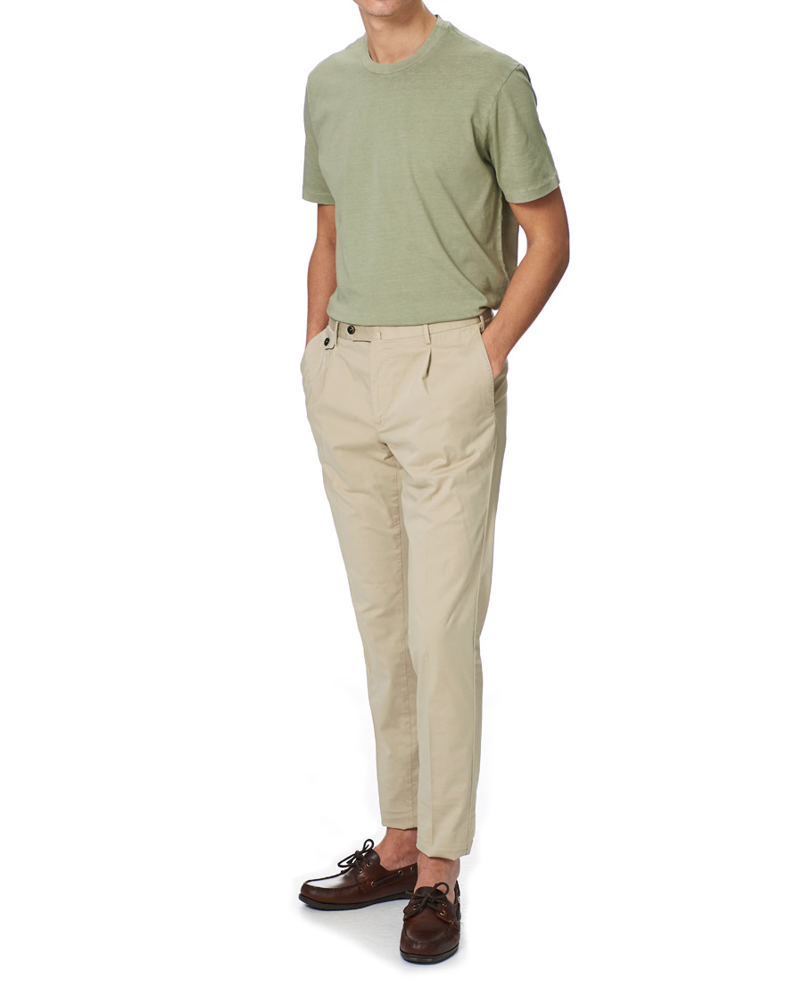 Herr | T-Shirts | Boglioli | Washed Cotton T-Shirt Sage Green