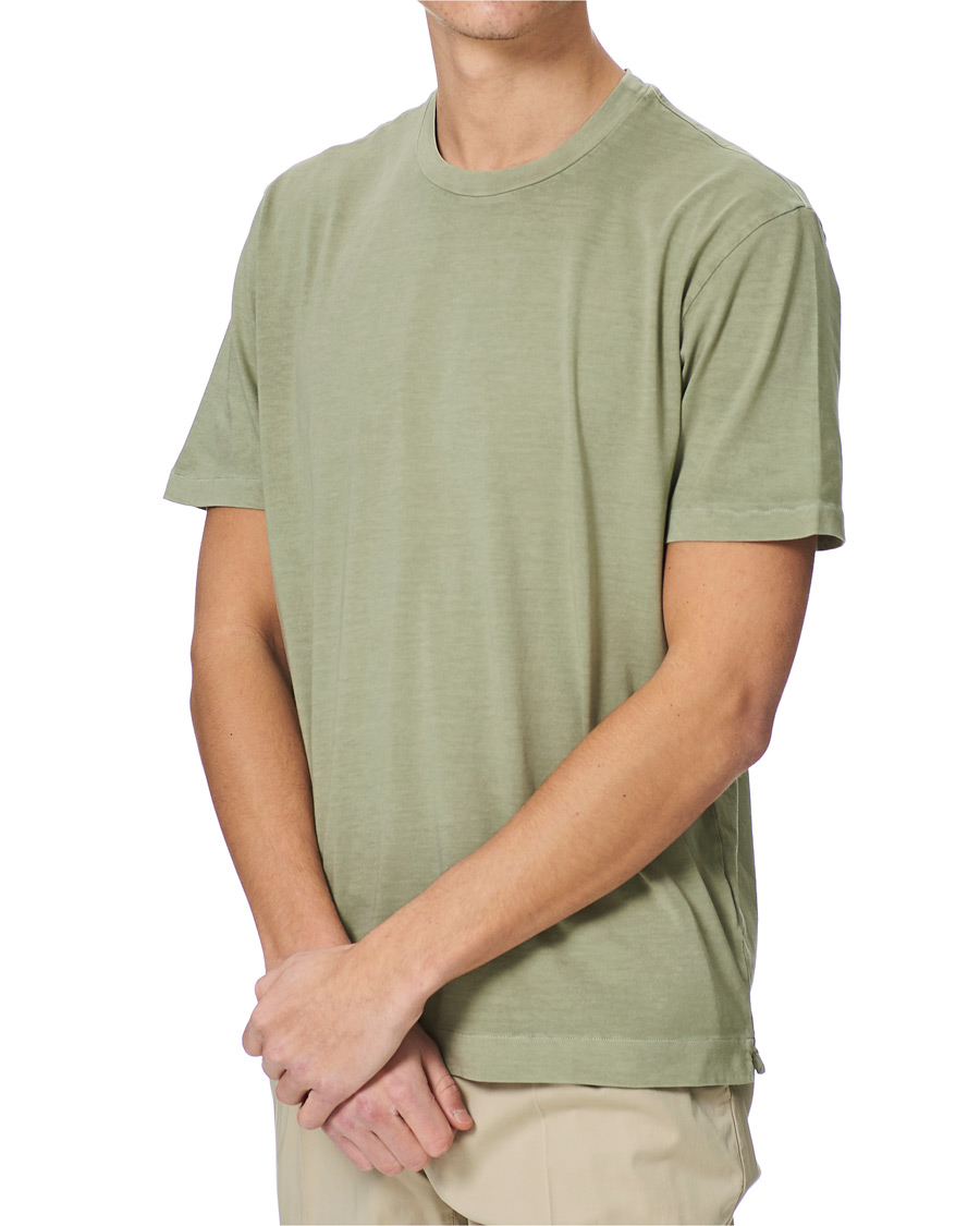 Herr | T-Shirts | Boglioli | Washed Cotton T-Shirt Sage Green