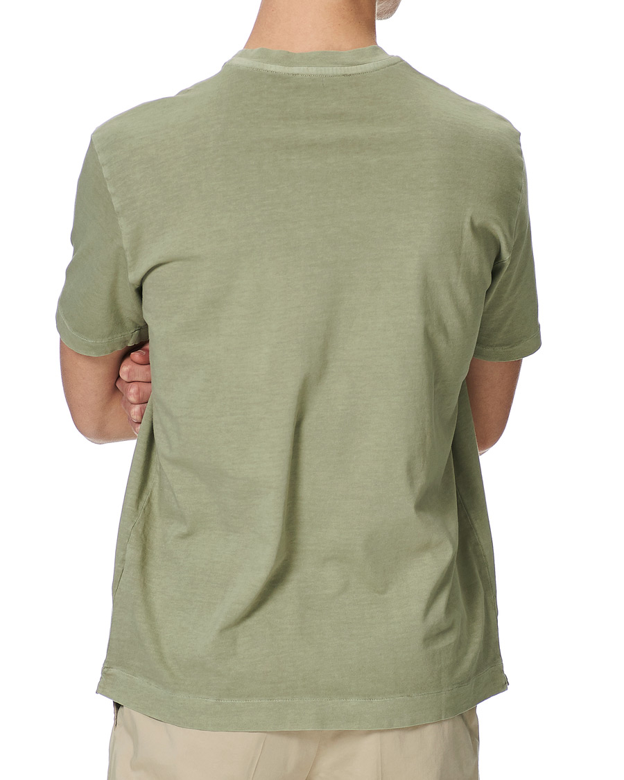 Herr | T-Shirts | Boglioli | Washed Cotton T-Shirt Sage Green