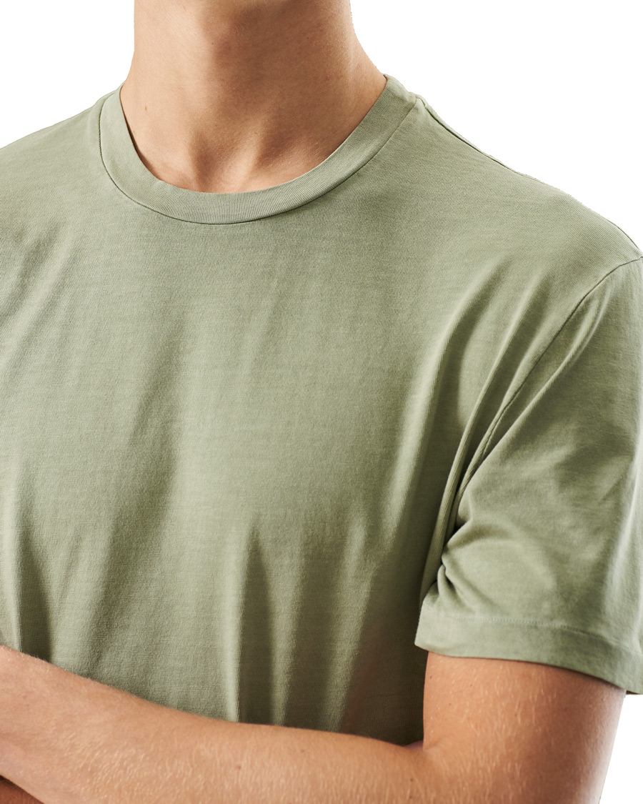 Herr | T-Shirts | Boglioli | Washed Cotton T-Shirt Sage Green
